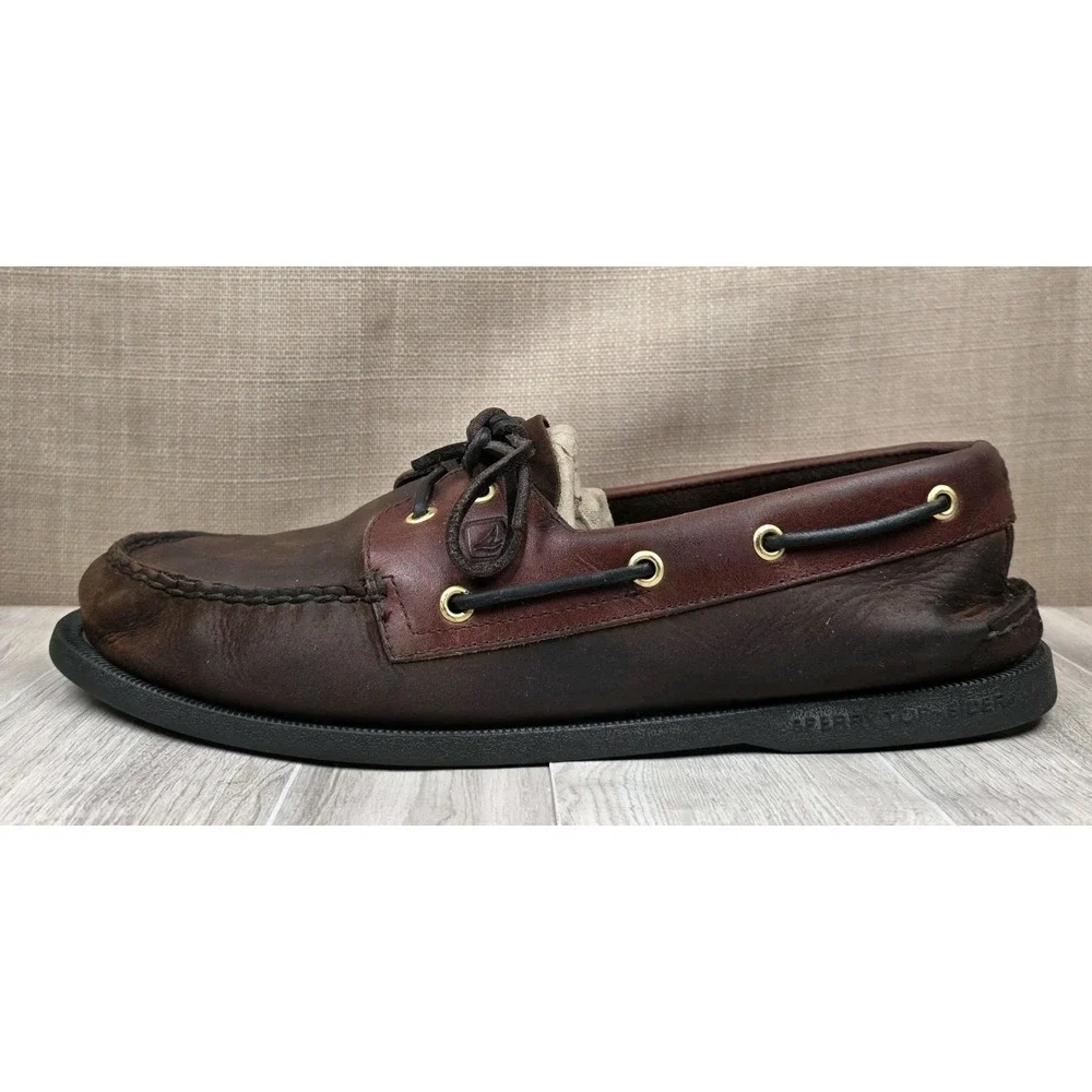 Sperry Top-Sider Authentic Original 2 Eye Brown Lace Up Boat Shoes Mens 11.5M